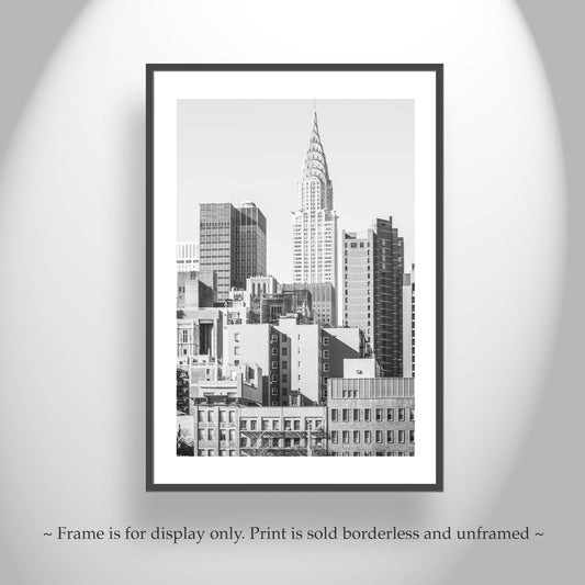 New York City Chrysler Building Architecture Art in Black and White