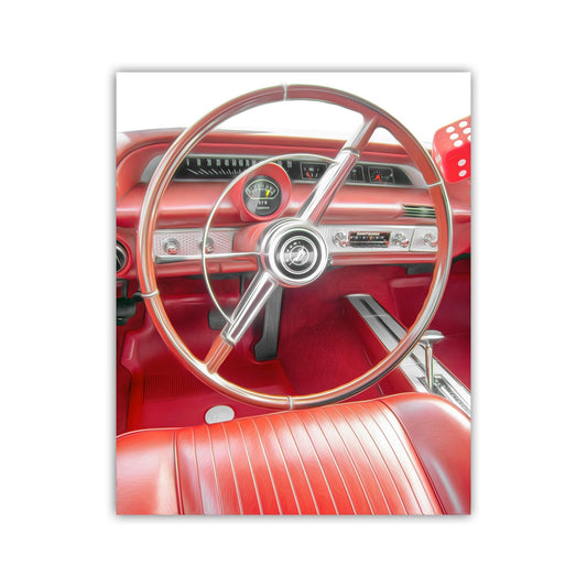 Red Chevy Impala Car Art Print Print as Wall Decor