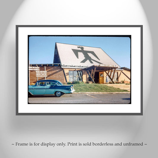 Anadarko OK Indian City Lodge – Retro Cultural Center Print