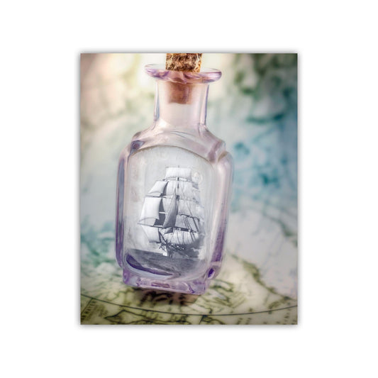 Clipper Ship in a Bottle | Fine Art Romantic Nautical Print
