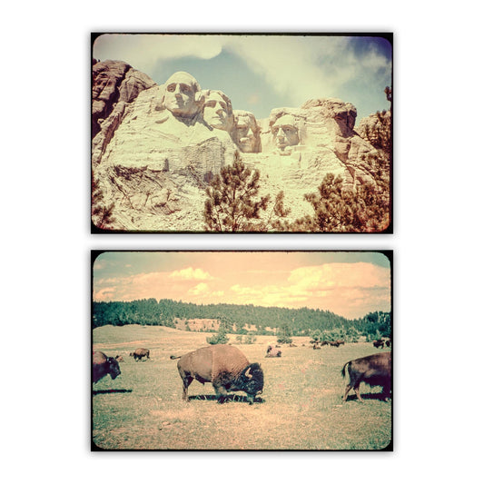 Mount Rushmore and Buffalo Prints – Vintage Black Hills Art Set