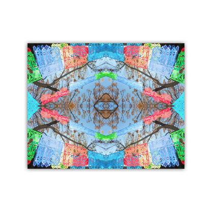 Mexican Folk Art Print with Papel Picado Banner Kaleidoscope