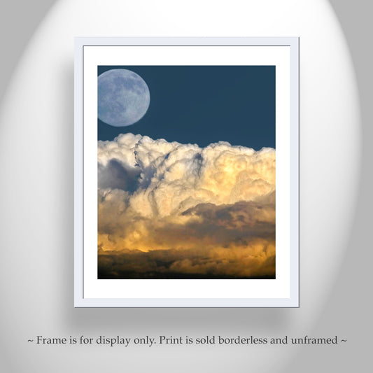Moon Art Storm Cloud Art Print with Tucson Arizona Monsoon
