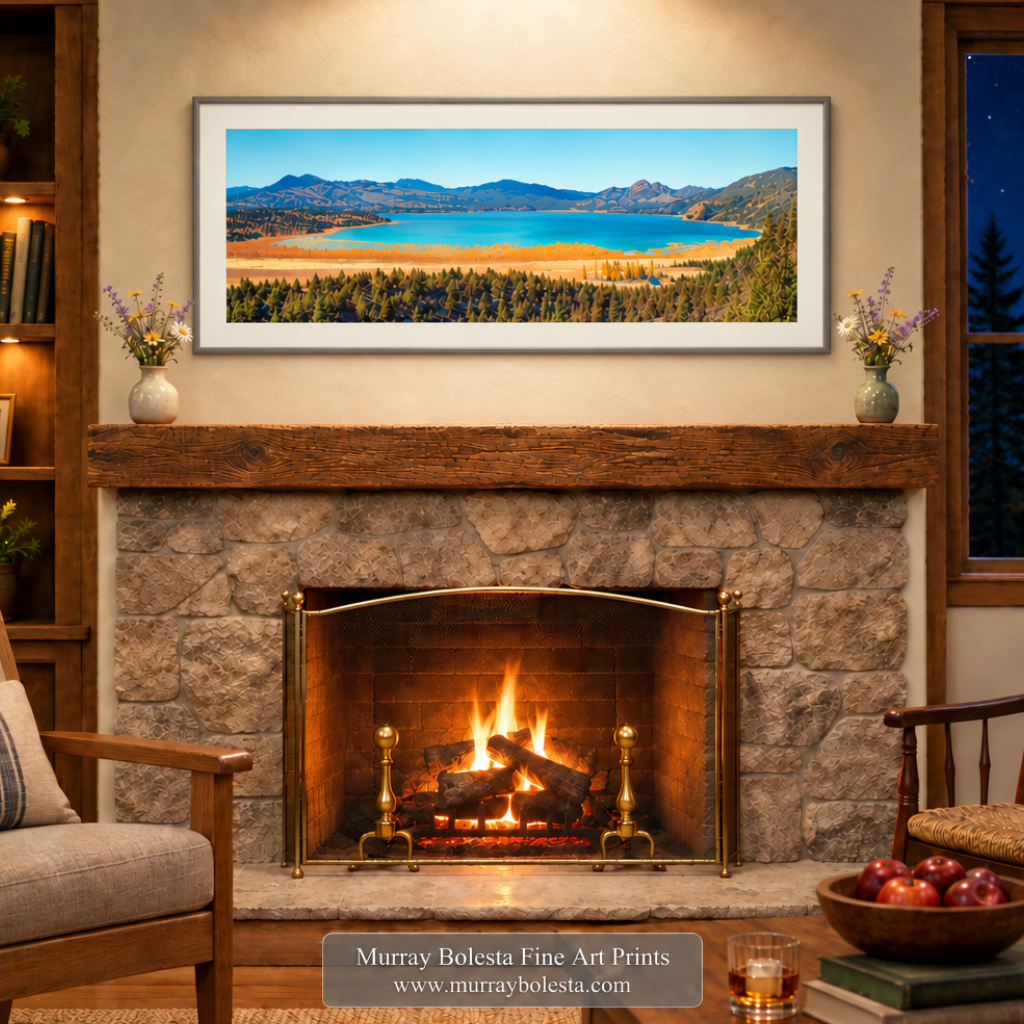 Eagle Lake panorama California Autumn art by Murray Bolesta