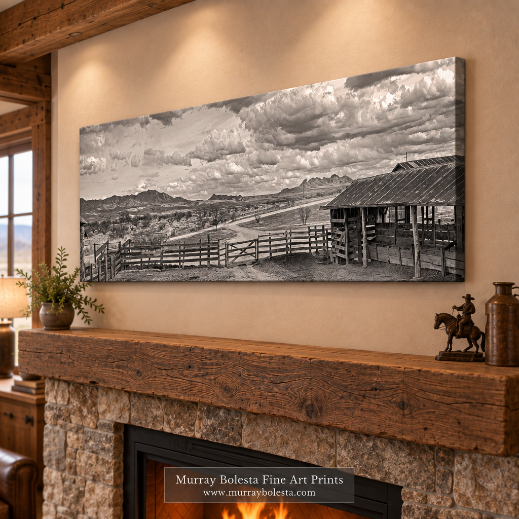 Empire Ranch panoramic artwork by Murray Bolesta