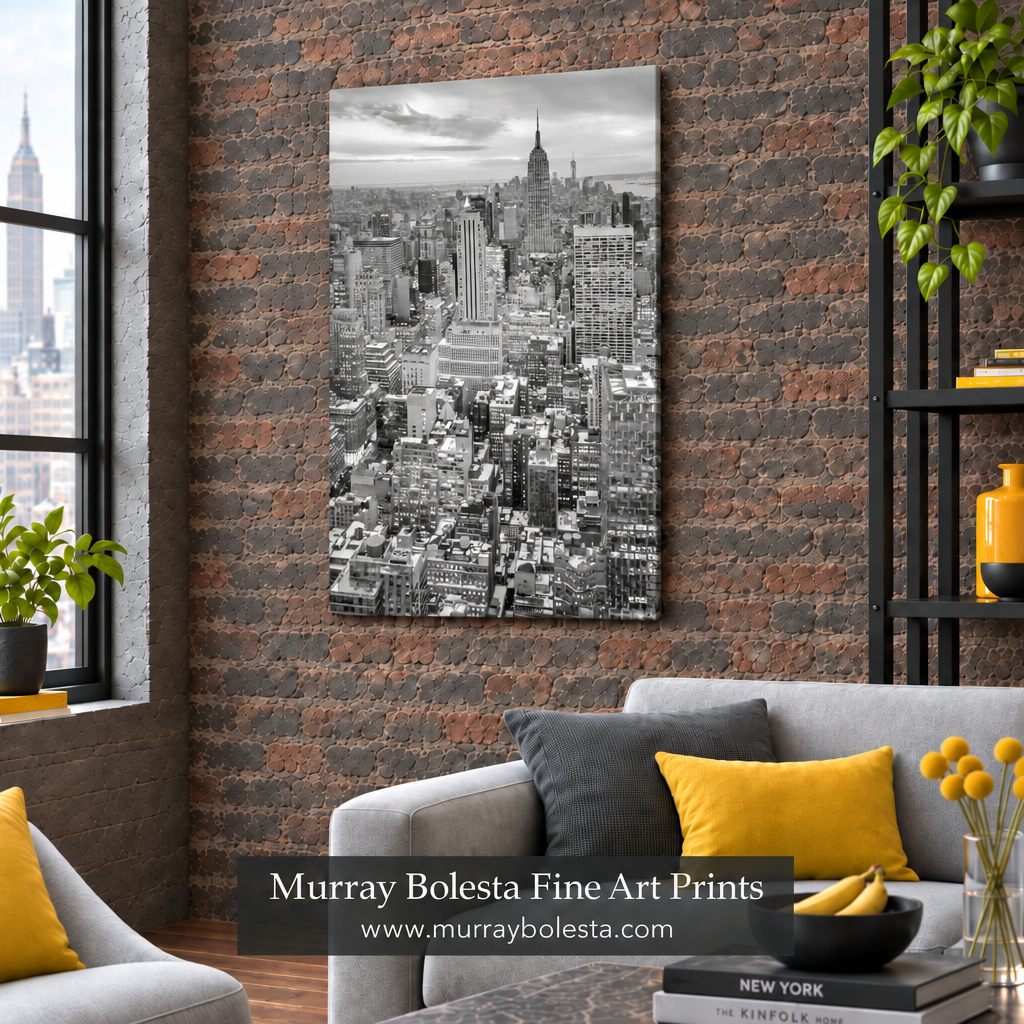 Empire State Building winter art print by Murray Bolesta