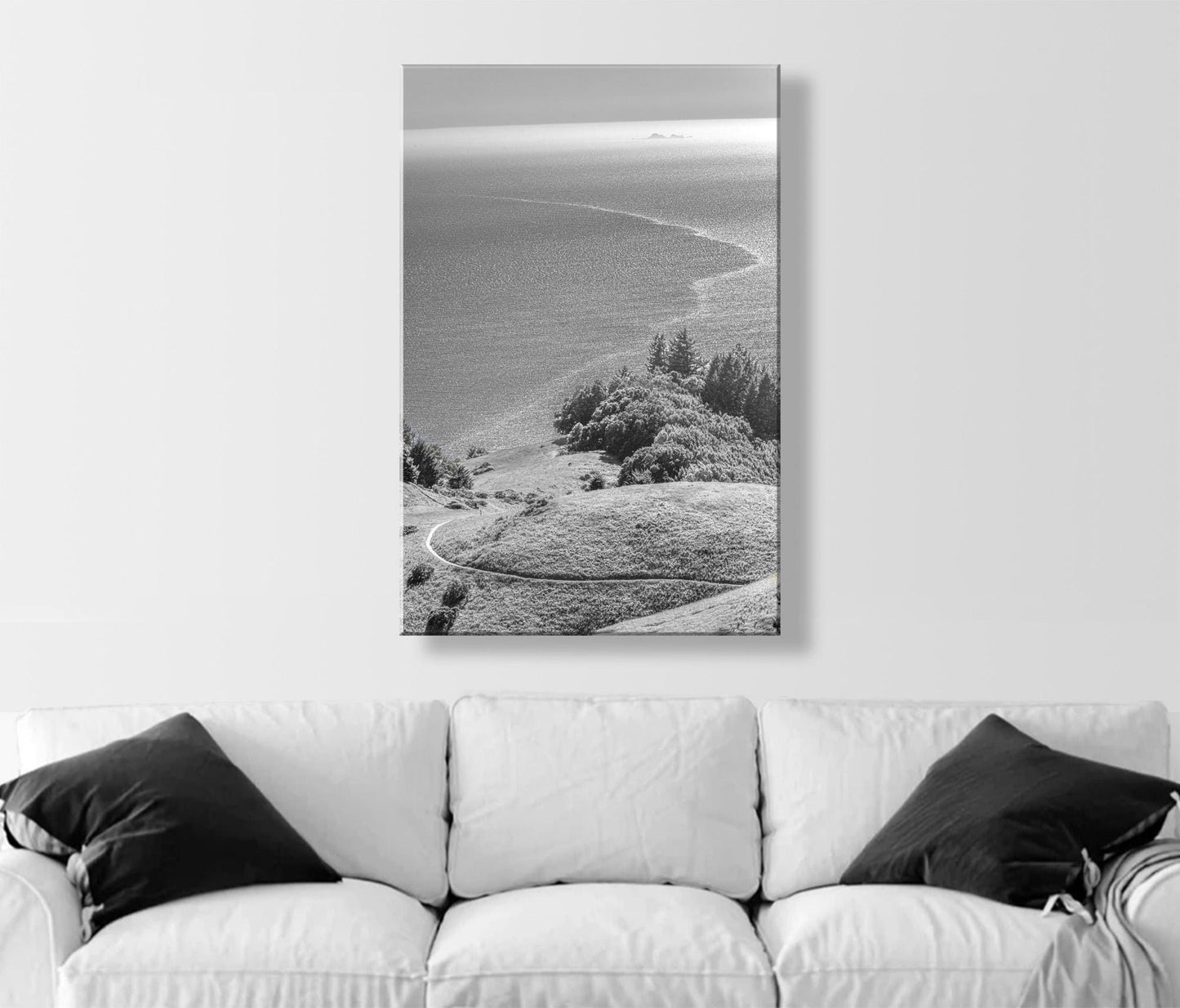Mount Tamalpais Black and White Vertical Art Print