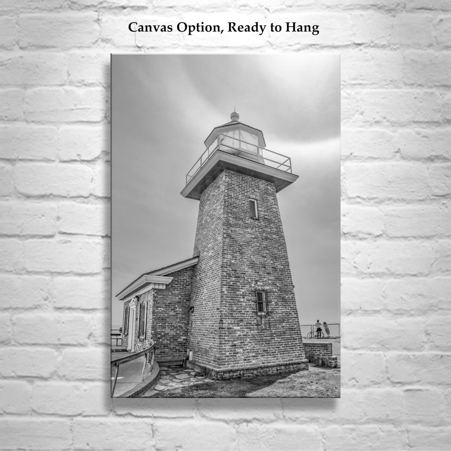 Santa Cruz Lighthouse Picture – B&W California Surf Wall Decor