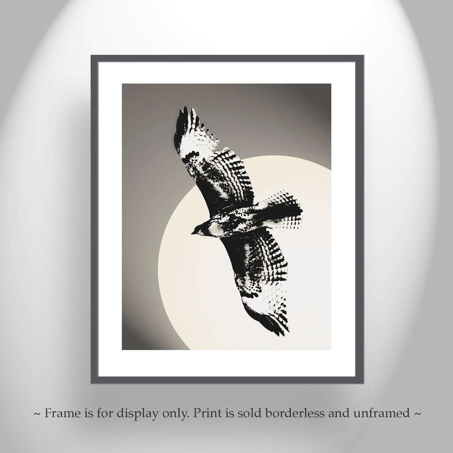 Minimalist Hawk in Flight Wall Art – Tucson Bird Silhouette Print