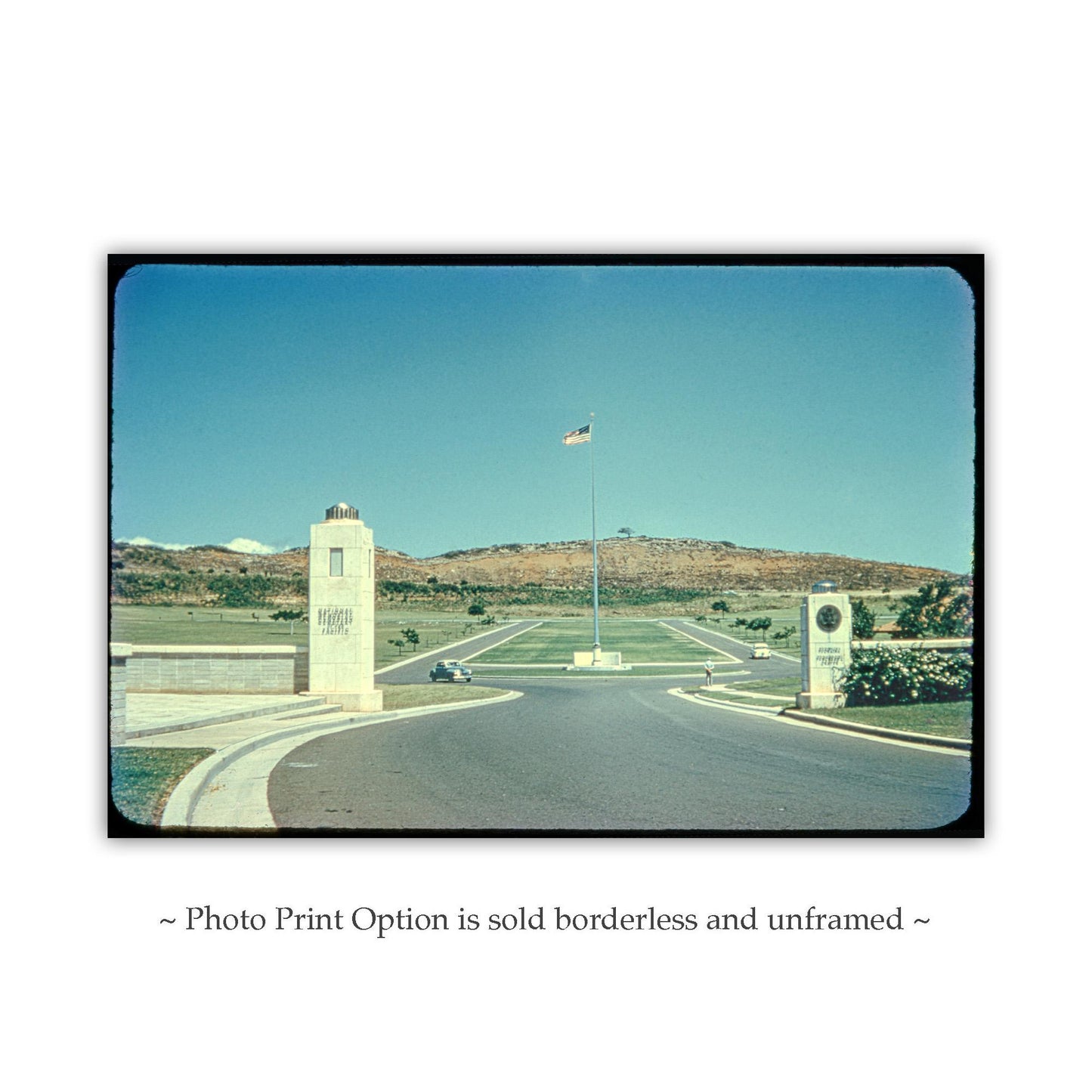 Old Honolulu Hawaii Photograph | National Memorial Cemetery of the Pacific Vintage Art Print