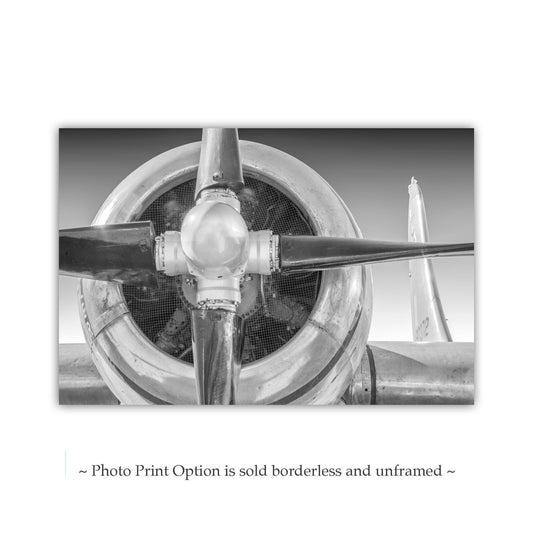 Boeing Superfortress WWII Warbird Art Print in Black and White