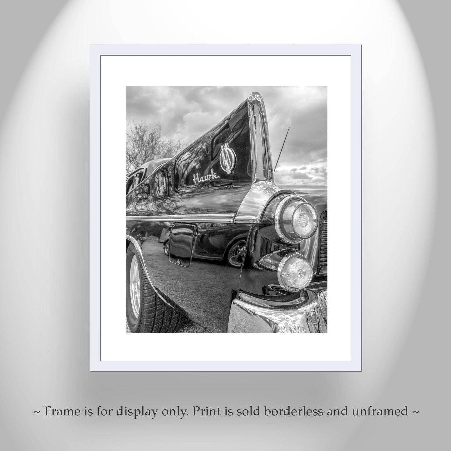 Studebaker Hawk Car Art Print – Black & White Automotive Wall Decor