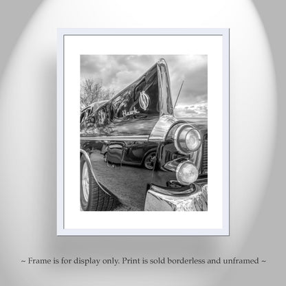 Studebaker Hawk Car Art Print – Black & White Automotive Wall Decor