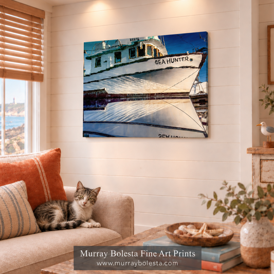 Abstract fishing boat art at Crescent City by Murray Bolesta
