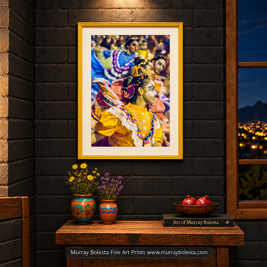 Folklorico street-dance artwork iby Murray Bolesta. Day of the Dead Tucson Arizona.