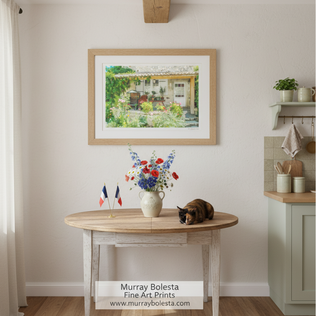France stone cottage art print near Bordeaux by Murray Bolesta!