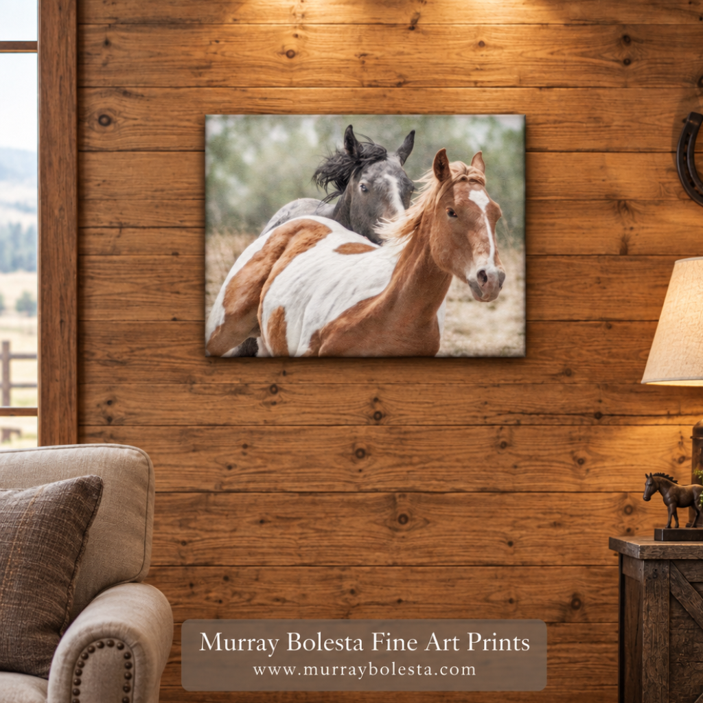 Frisky horses artwork by Murray Bolesta