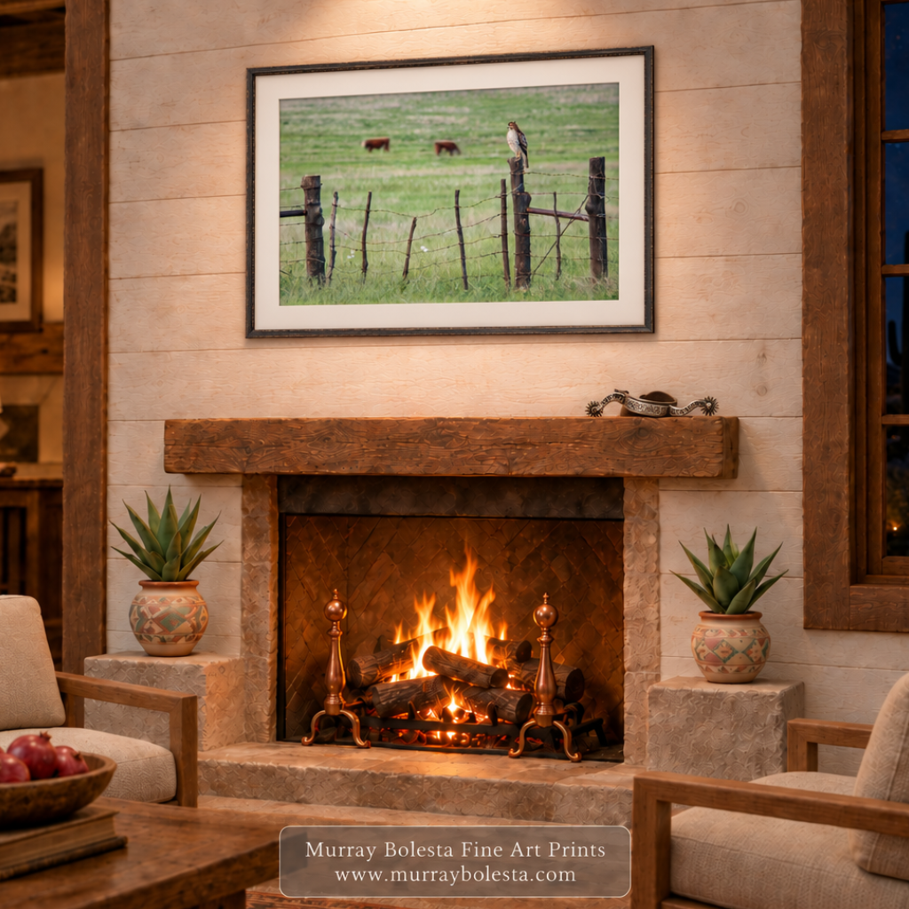Hawk artwork at border Arizona ranch by Murray Bolesta!