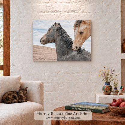 Horse artwork playful pals San Rafael Valley borderlands Arizona art by Murray Bolesta