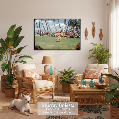 Hawaii Hula Dancers Vintage Photo – Authentic Island Wall Art