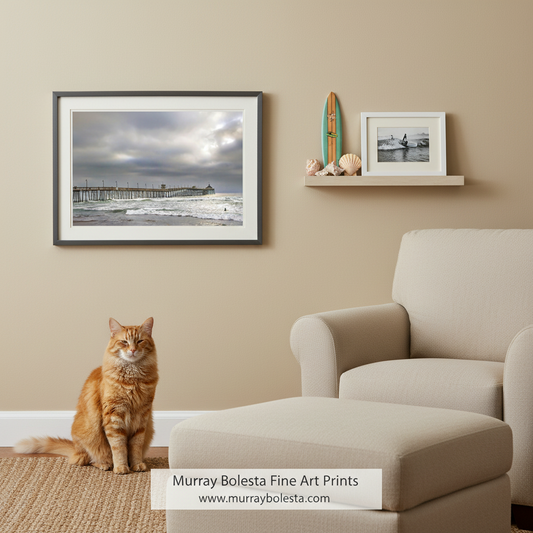 Imperial Beach Pier Print | California Coastal Surf Wall Decor Gift
