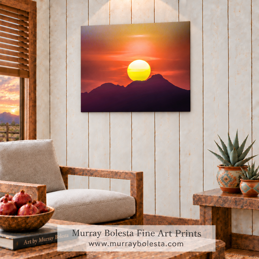 Sonoran Desert Sunset artwork in Tucson Arizona by Murray Bolesta