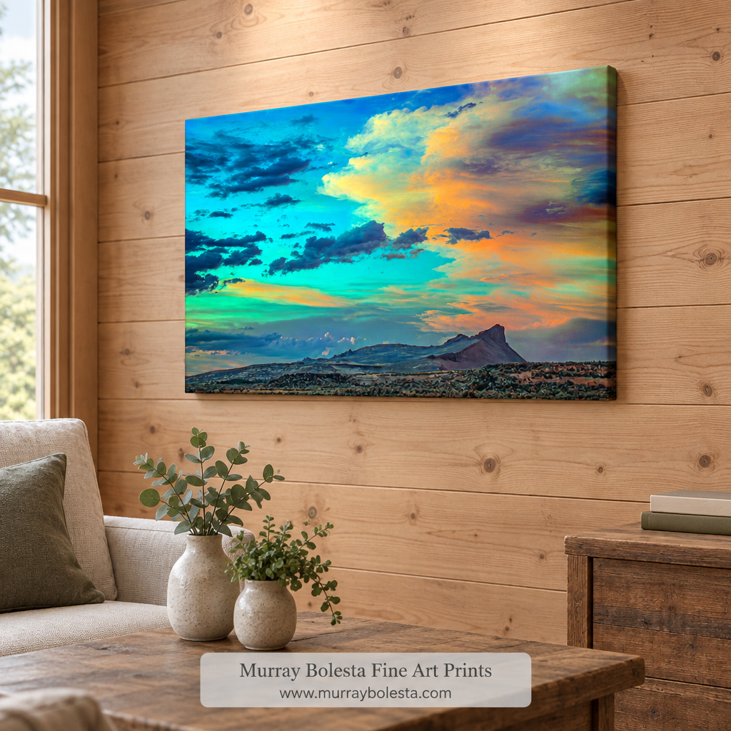 Lava Beds dusk artwork by Murray Bolesta