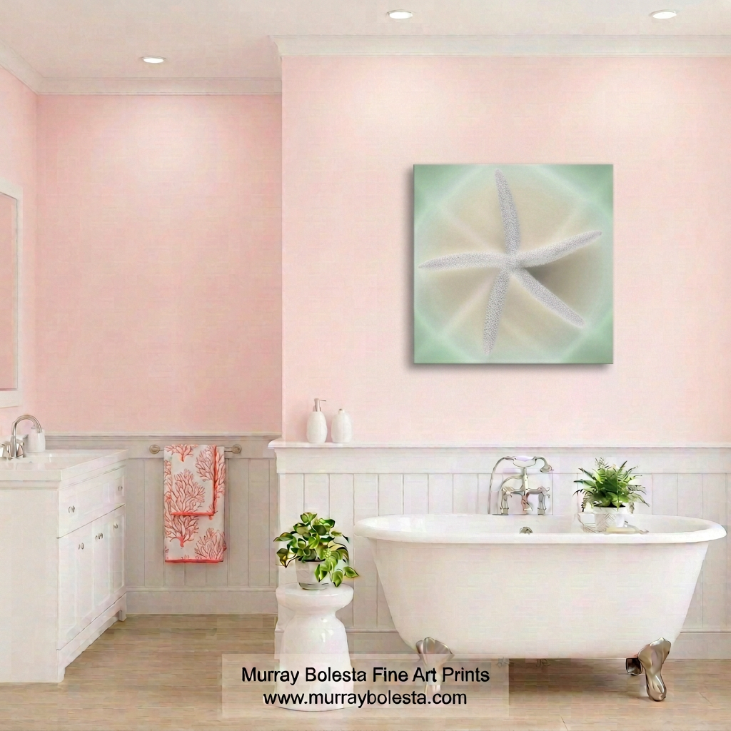 Mint Green Starfish Sea Star Seashell Art by Murray Bolesta!