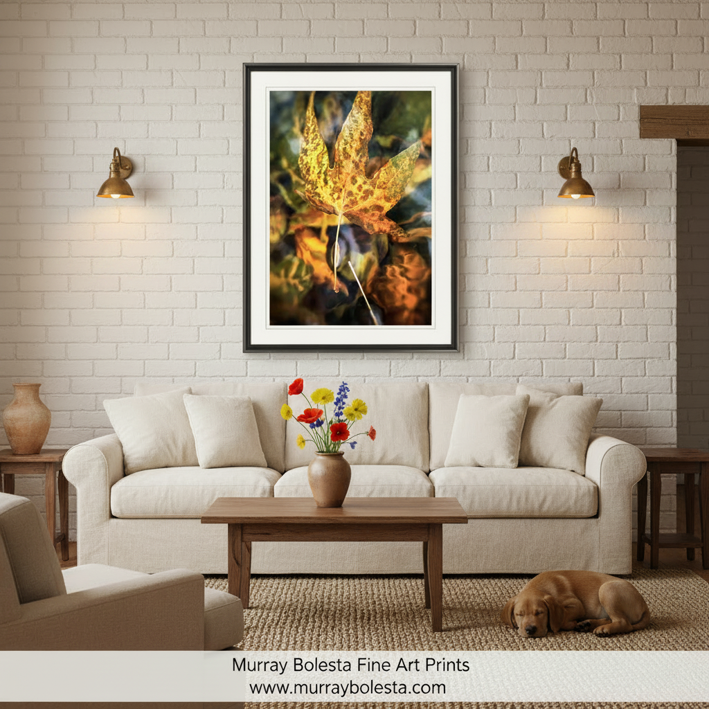 Sycamore Leaf in Water Abstract Art Print | Arizona Canyon Botanical Picture by Murray Bolesta