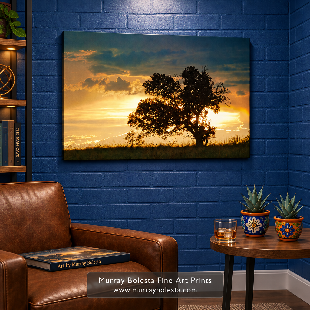 Oak tree monsoon silhouette art by Murray Bolesta southern Arizona USA