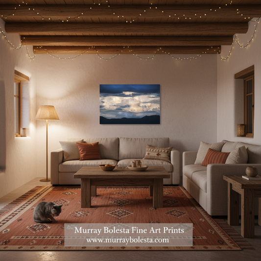 Storm Cloud Art Print - Moody Indigo Sky Tucson Arizona Desert Photography