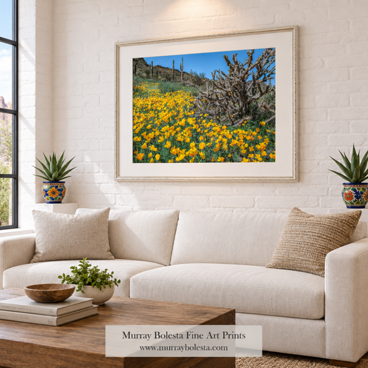 New square adobe living-room artwork mockup Art by Murray Bolesta