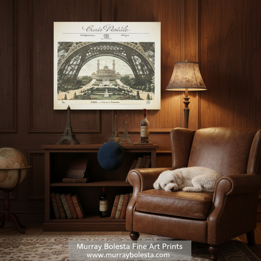 Vintage Paris Art Print | Trocadero & Eiffel Tower Wall Decor
