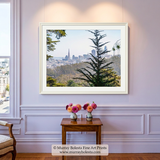 San Francisco skyline art print from Presidio forest by Murray Bolesta