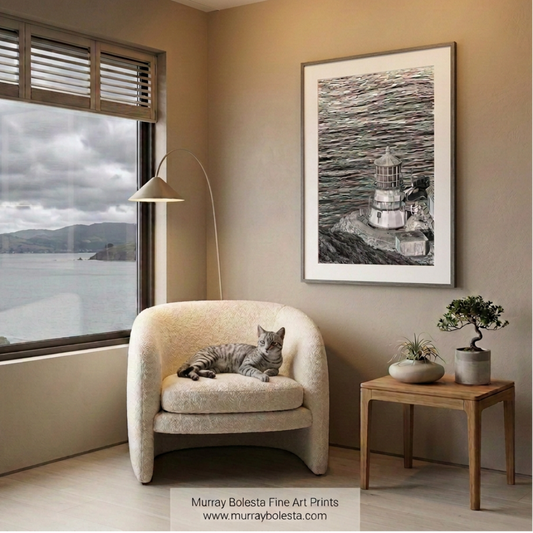 Point Reyes Lighthouse in B&W by Murray Bolesta Fine Art Prints