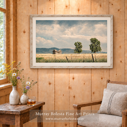 Prairie log-cabin artwork in NE California Lassen County by Murray Bolesta!