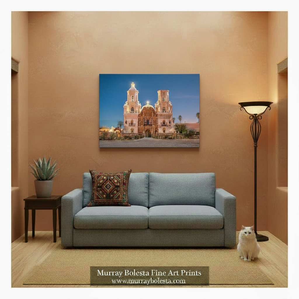White Dove of Desert - San Xavier Mission Tucson Night Photography