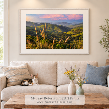 Santa Barbara coastal mountain artwork near Lompoc by Murray Bolesta