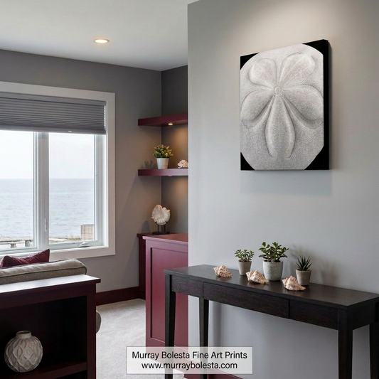 Sea biscuit seashell art print on canvas by Murray Bolesta