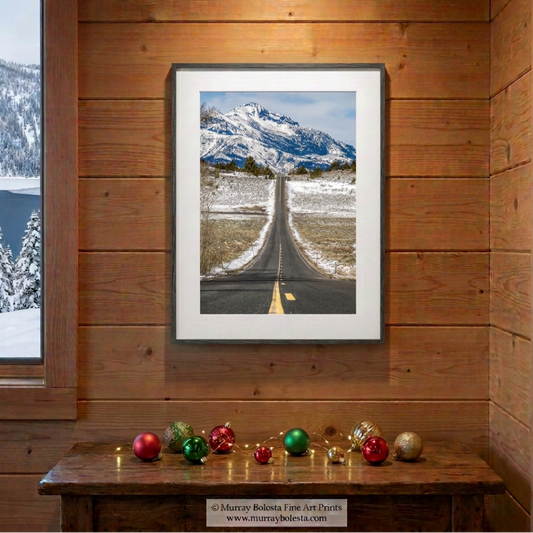 High Sierra road trip winter landscape art print by Murray Bolesta!