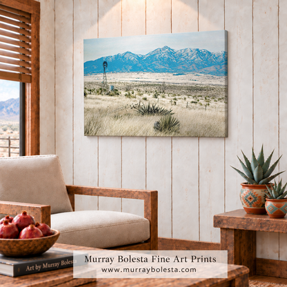 Sonoita Arizona ranch windmill landscape art by Murray Bolesta