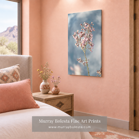 Square bedroom mockup with 16-by-24-inch portrait artwork