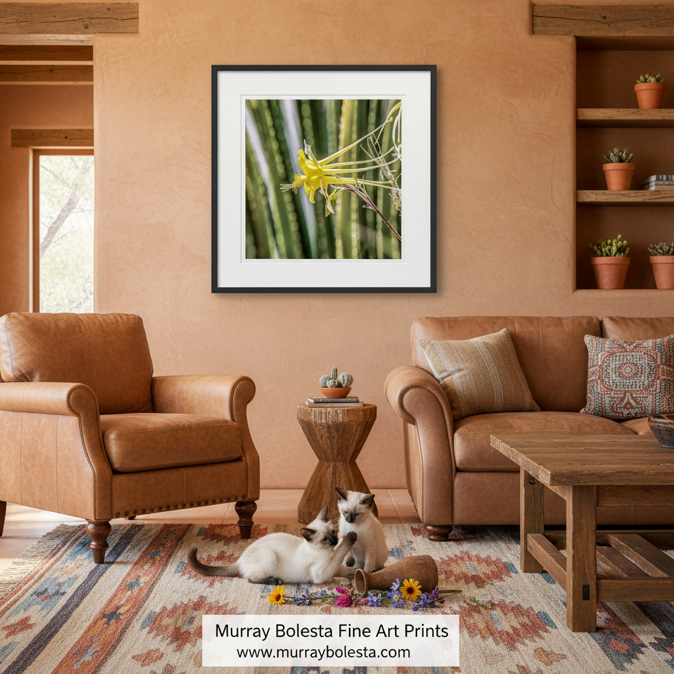 Green Agave with Yellow Columbine Wildflower Art Print by Murray Bolesta!