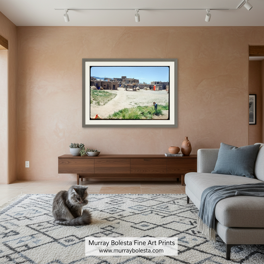 Taos Pueblo Vintage Photo – Midcentury New Mexico Wall Art