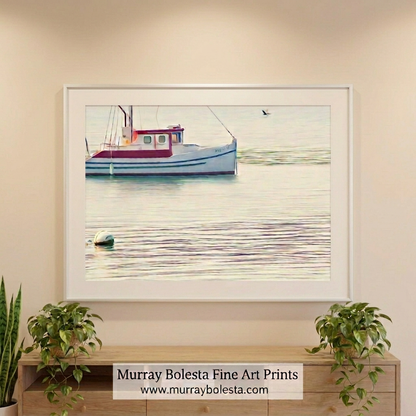 Tomales Bay fishing boat art by Murray Bolesta