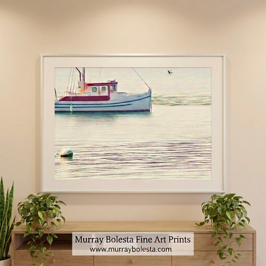 Tomales Bay fishing boat art by Murray Bolesta