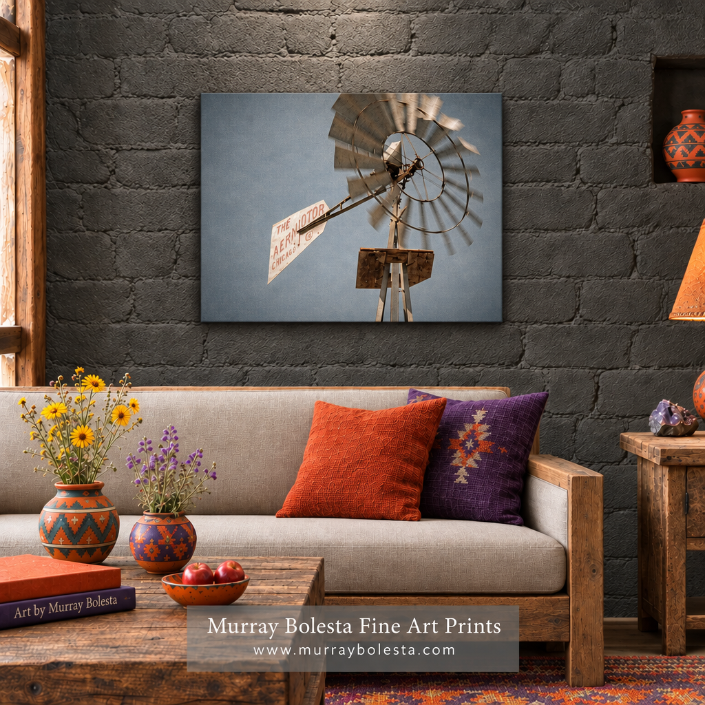 Tucson windmill mockup as rustic wall decor by Murray Boleseta