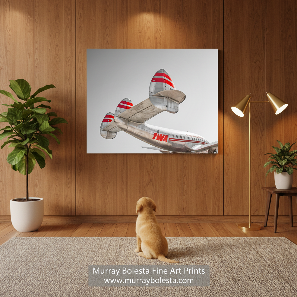 TWA Lockheed Constellation Aviation Art Pilot Gift Black White by Murray Bolesta Fine Art Prints!