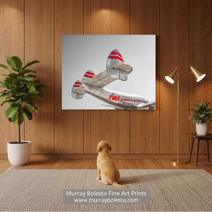 TWA Lockheed Constellation Aviation Art Pilot Gift Black White by Murray Bolesta Fine Art Prints!