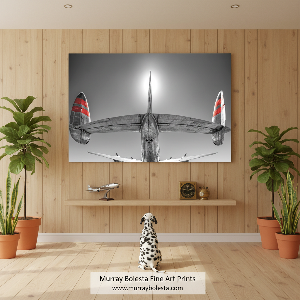 TWA Constellation Vintage Airplane Art Black & White Photograph by Murray Bolesta!